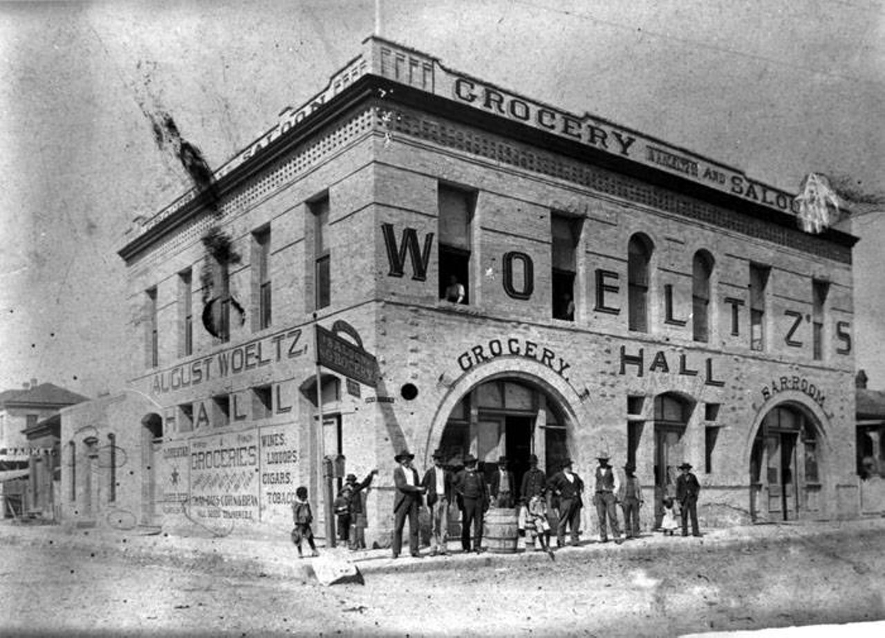 Woeltz Building, 401-405 N. Pecos St.August Woeltz opened this building with a saloon and grocery on first floor. A meeting hall was located on the second, and still-operating Finck Cigar Co. also once occupied a spot in the structure.