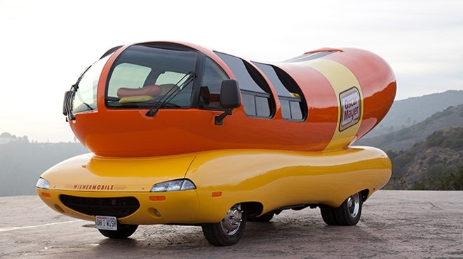 The iconic Oscar Mayer Weinermobile travels the country promoting Mayer's franks.