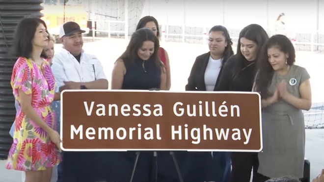 Family and officials gathered to mark the naming of the Vanessa Guillén Memorial Highway.