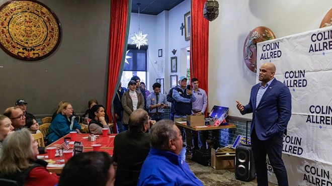 U.S. Rep. Colin Allred, D-Dallas, speaks to supporters during a stop for his U.S. Senate campaign in McAllen on Feb. 17, 2024.