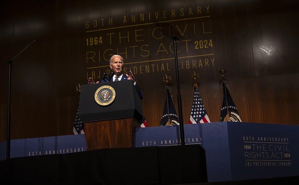 President Joe Biden delivers the keynote address during an event commemorating the 60th Anniversary of the Civil Rights Act at the Lyndon B. Johnson Presidential Library Monday, July 29, 2024, in Austin.