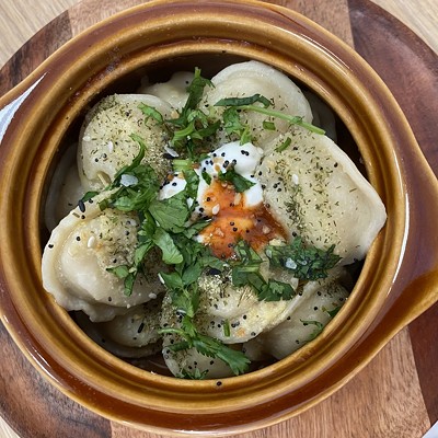 The cafe's dumplings are tender and delicately spiced.
