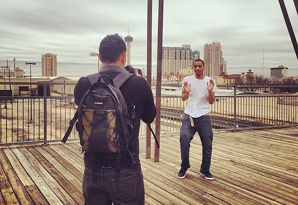 Internet famous R&B rapper IceJJFish filming a video for "On the Floor" on the Hays Street Bridge. - COURTESY