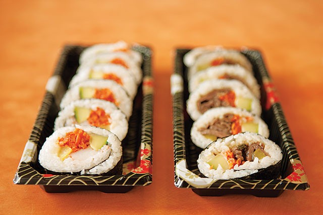 Kimpop rice rolls with GochuGogi (L) and Kogi (R) - ANA AGUIRRE