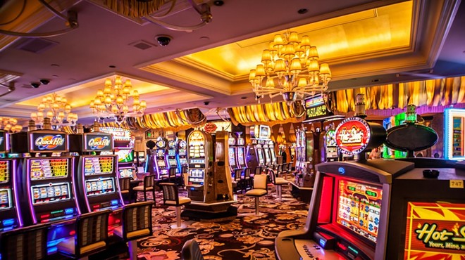 Slot machines fill a casino in Las Vegas, Nevada.