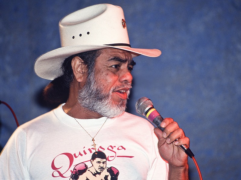 Little Joe during a performance at the 1991 Tejano Conjunto Festival in San Antonio. - AL RENDON