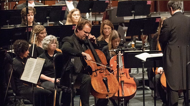 Wolfgang Emanuel Schmidt performs using a cello podium Strazza built for the Oklahoma City Philharmonic.