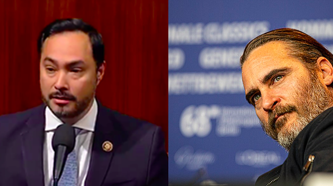 Even with beards we can still tell them apart: U.S. Rep. Joaquin Castro (left) and actor Joaquin Phoenix (right).