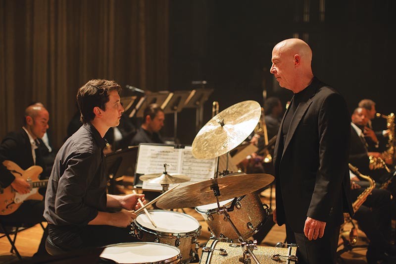 Miles Teller and J.K. Simmons hating it out in 'Whiplash' - COURTESY