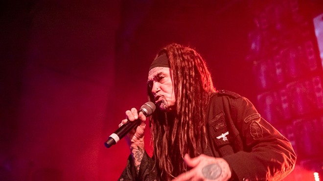 Ministry's Al Jourgensen stalks the Aztec Theatre stage during a pre-pandemic performance.