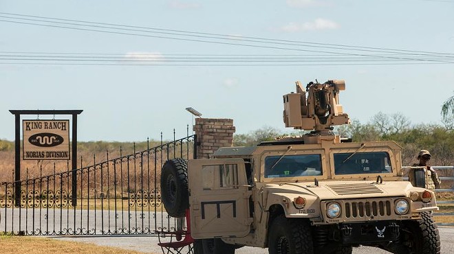Members of the Texas National Guard were stationed outside King Ranch in January.