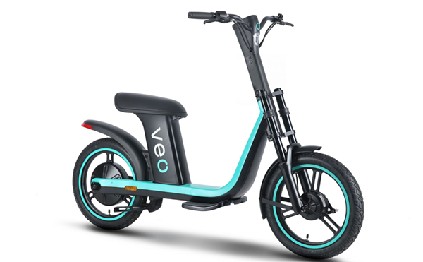 Veo's Cosmo is a seated scooter.
