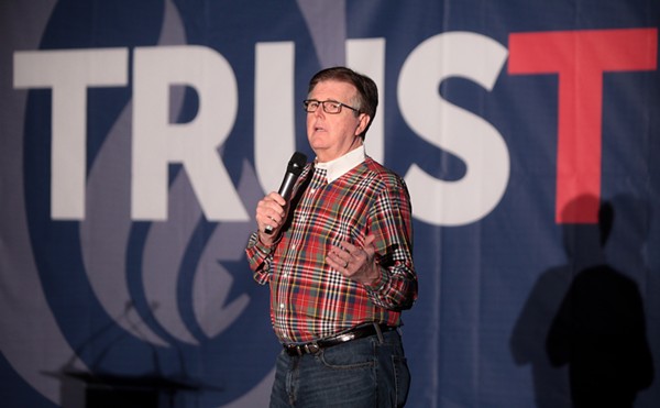 Texas Lt. Gov. Dan Patrick puts his taste in men's wear on display during a speech in Las Vegas, Nevada.