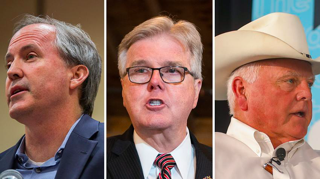 From left: Attorney General Ken Paxton, Lt. Gov. Dan Patrick and Texas Agriculture Commissioner Sid Miller.