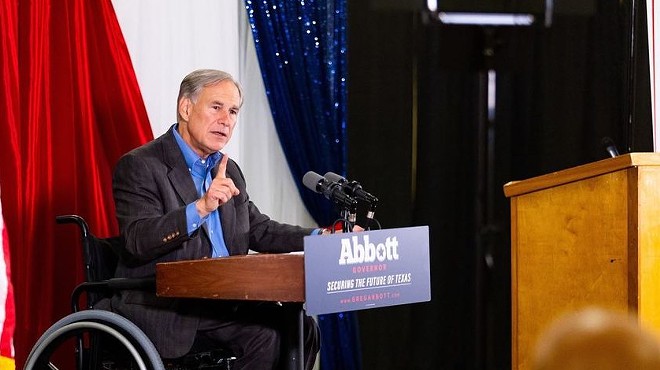 Gov. Greg Abbott wags a finger at a July campaign appearance in Fort Stockton.