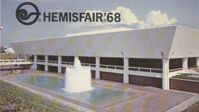The Institute of Texan Cultures, which was built as part of HemisFair '68, is shown off on this vintage postcard.