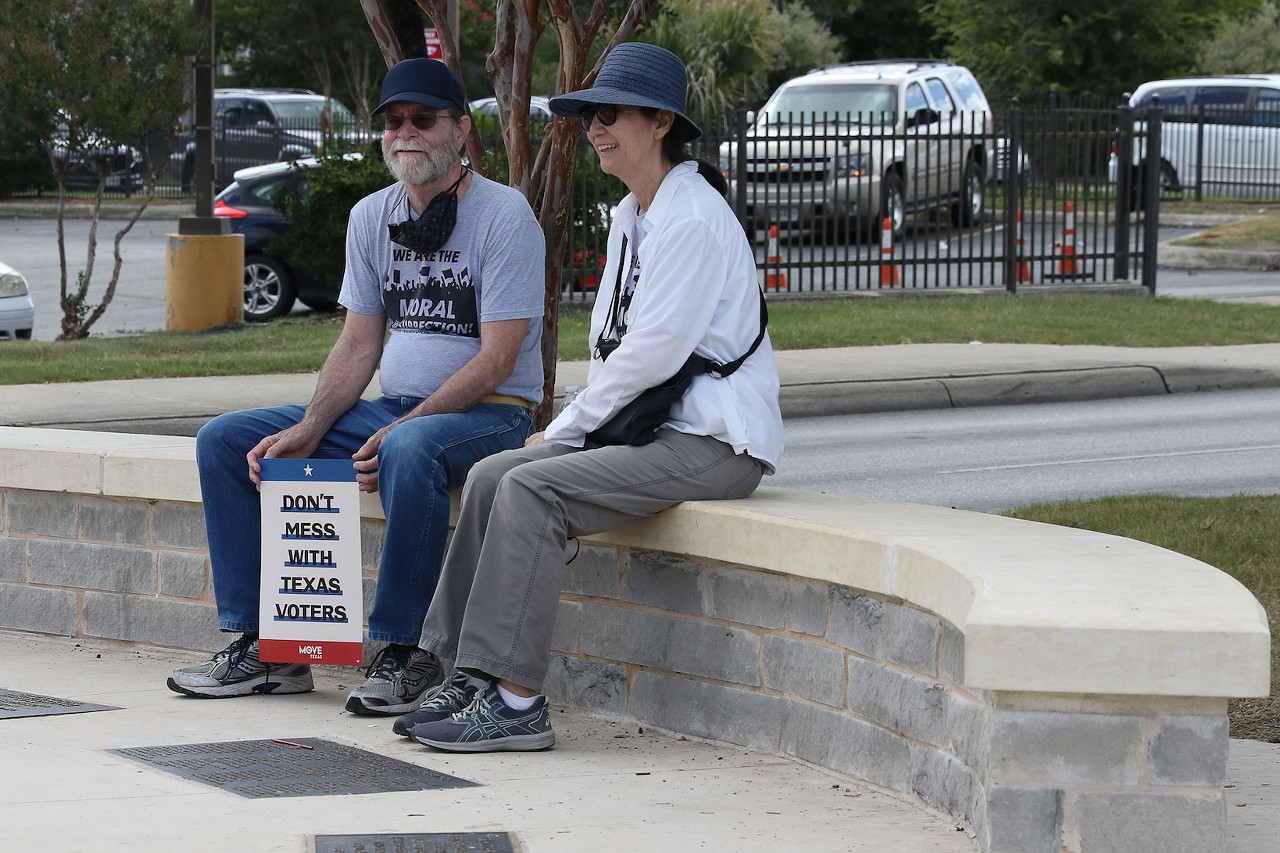Everyone we saw rallying for voting rights at San Antonio's MLK Plaza on Saturday