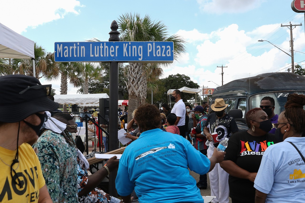 Everyone we saw rallying for voting rights at San Antonio's MLK Plaza on Saturday