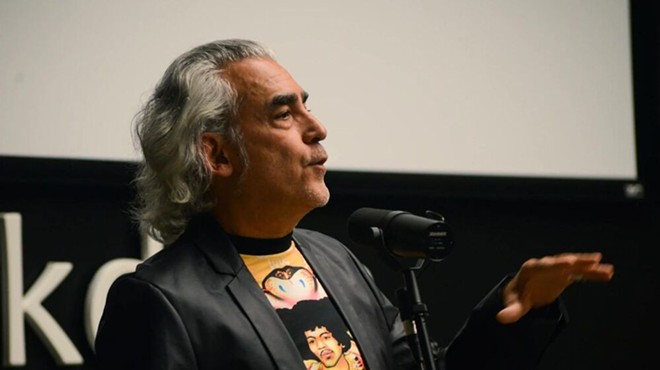 Filmmaker and author John Phillip Santos speaks at one of TPR’s Worth Repeating events.
