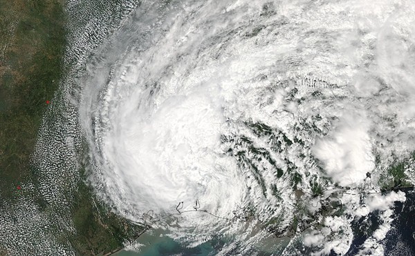 Hurricane Harvey bears down on the Texas coast on Aug. 30, 2017.