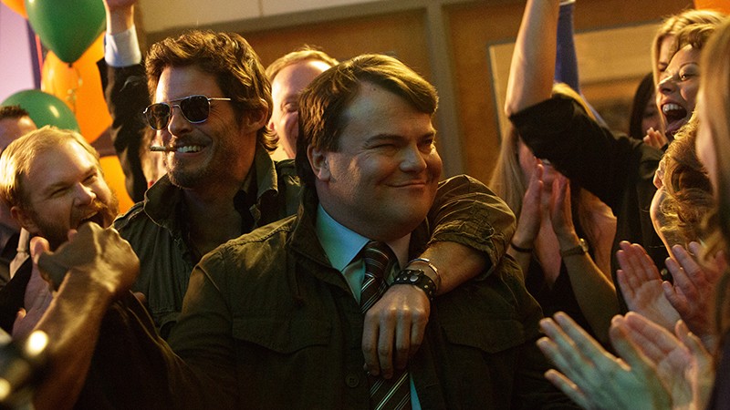 Odd couple: James Marsden and Jack Black bromancing aboard The D Train. - COURTESY
