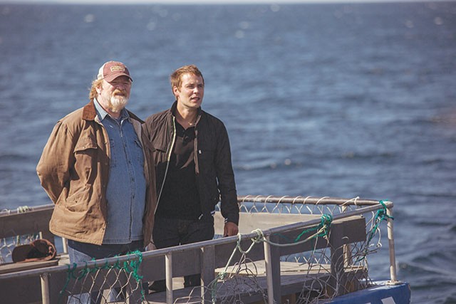 Old liar Murray French (Brendan Gleeson) and dum-dum doctor Paul Lewis (Taylor Kitsch) search the horizon in vain for sensible plotlines - Entertainment One Films