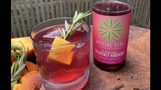 Chef Chris Cook's Hill Country Hibiscus Peach Smash is a great option for a summer splash sans alcohol.