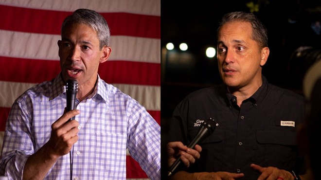 Mayor Ron Nirenberg and District 6 Councilman Greg Brockhouse are shown on election night in 2019.