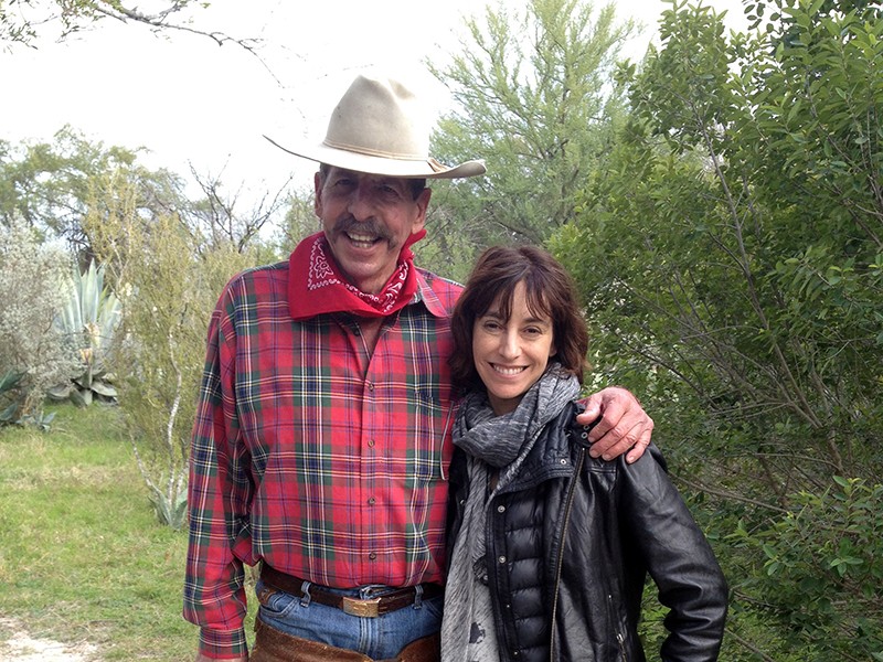 Rancher Richard Bennett with artist Kim Beck at the Botanical Garden - COURTESY