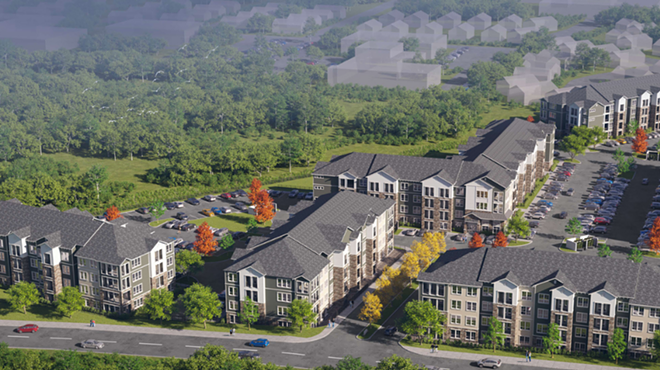 A rendering of the Leon Creek Flats development shows the housing it will provide.