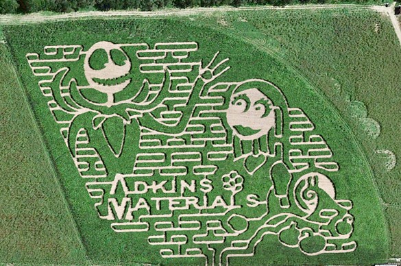 Circle N Corn Maze
558 CR 345, La Vernia, (210) 316-6023, circlencornmaze.com
What's this? What's this? It's the 2024 crop circle for Circle N Corn Maze, which is themed on the classic The Nightmare Before Christmas. The fall season runs on weekends starting Oct. 4, and admission includes access to the maze as well as a pumpkin patch, corn pit, tire climb and more.