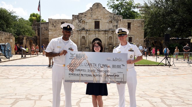 Elizabeth Flynn, of nearby Helotes, was awarded a $180,000 NROTC Scholarship.