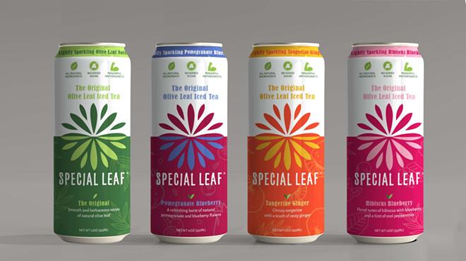 San Antonio-based olive leaf tea brand Special Leaf now sports slim 12-ounce cans.