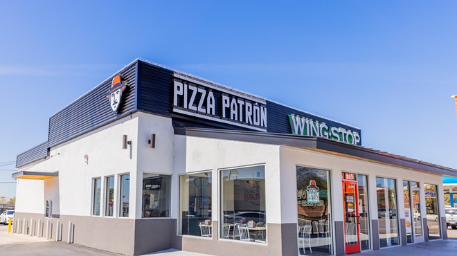 Pizza Patrón's new San Pedro location shares a building with a Wing Stop.