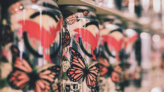 Freetail's Conserveza Blonde Ale can design features native Texan butterflies — another benefactor of Conserveza proceeds.