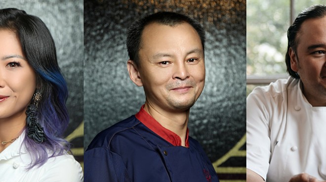 San Antonio chefs Kristina Zhao (L), Jian Li, Johnny Hernandez (R) will host a Dec. 12 Taste America dinner.