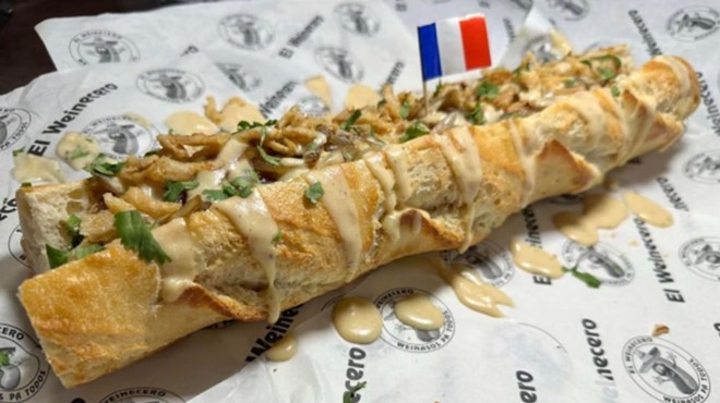 The Wembynaso features an all-beef frank tucked inside an 18-inch French baguette.
