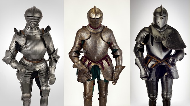 These elaborate suits of armor, all originating from the 16th century, are on display at SAMA.