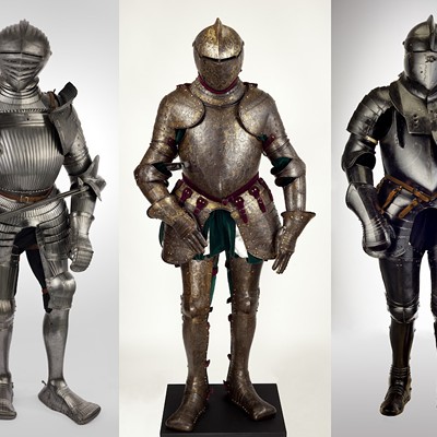 These elaborate suits of armor, all originating from the 16th century, are on display at SAMA.