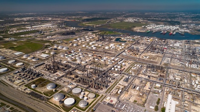 An aerial view of industrial facilities in Harris county. Harris is one of 10 Texas counties that won't meet new EPA air pollution standards, agency numbers show.