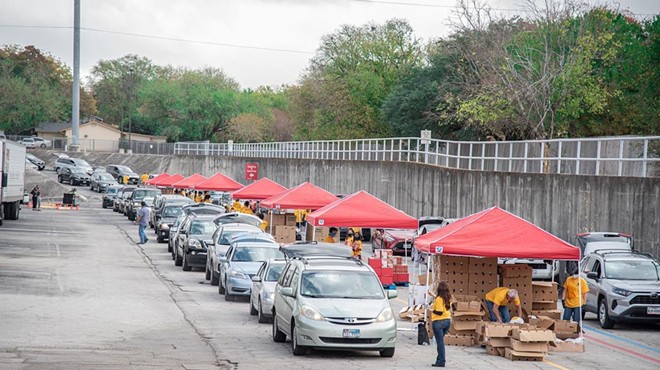 The San Antonio Food Bank conducts a mobile distribution.
