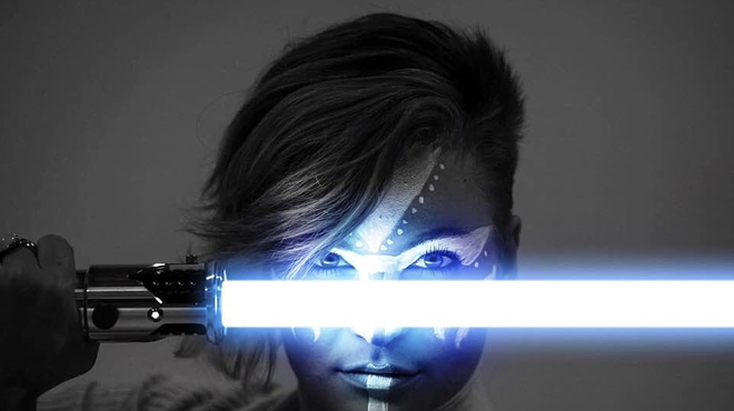Model and cosplayer miss_mad_love collaborated with Daniel Grove for this Star Wars-themed composite image.