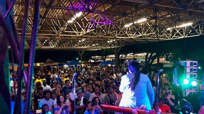 A live band entertains the crowd at a previous San Antonio Reggae Festival.