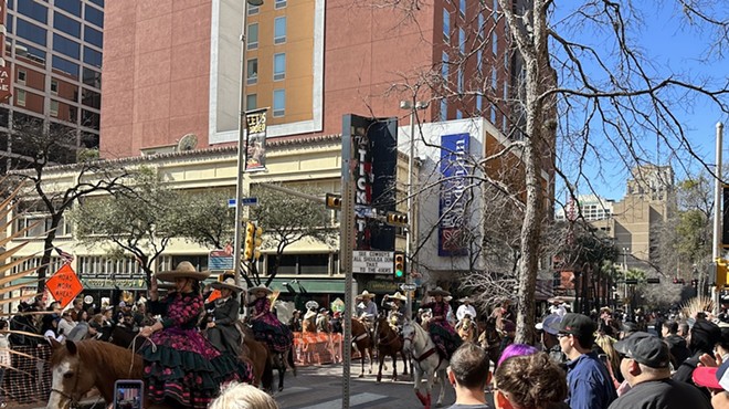 Cowboys make their way down Houston Street as part of the annual Western Heritage Parade last year.