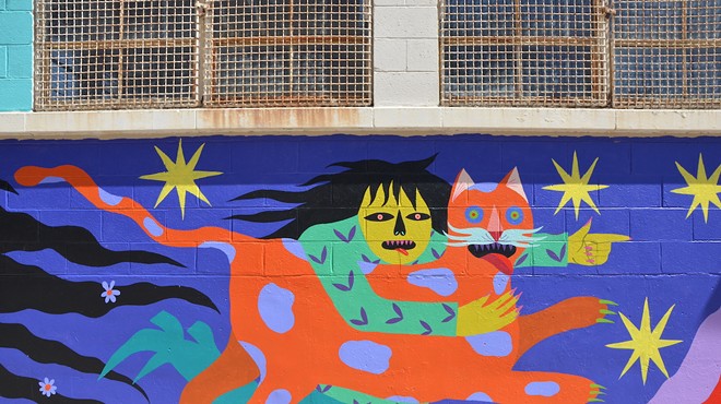 San Antonio artist Angela Fox contributed the mural Secrets of the Wild Woman to the San Antonio Street Art Initiative’s 2021 collaboration with Pabst Blue Ribbon.