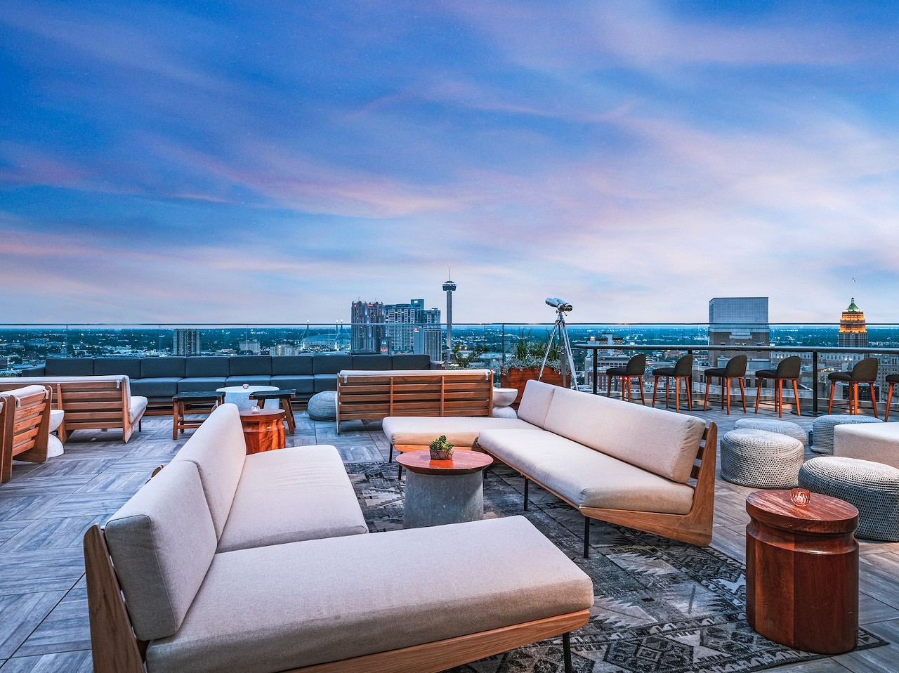 The Moon’s Daughters
115 Lexington Ave, (210) 942-6032, themoonsdaughters.com
This Insta-worthy rooftop bar at the Thompson San Antonio hotel overlooks the city skyline from a twenty-story perch. Indulge in its sophisticated cocktails and delectable chef-prepared bites while getting the perfect shot for a post on the ‘gram.