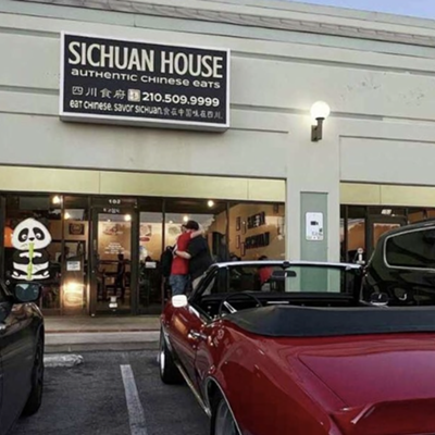 Guy Fieri, host of Food Network's Diners, Drive-Ins and Dives, leaves SA's Sichuan House.