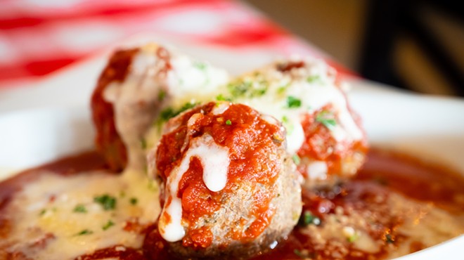 Volare's fresh meatball appetizer is available at a discount during happy hour.