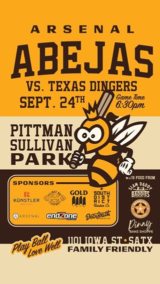 Sandlot Baseball--San Antonio's Texas Dingers vs the Arsenal Abejas