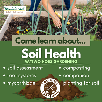 FREE Soil Health workshop 7910 Donore Pl. 78229 July 24th 11am No registration necessary